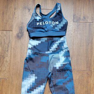 Adidas Peleton Blue Sports Bra and Leggings